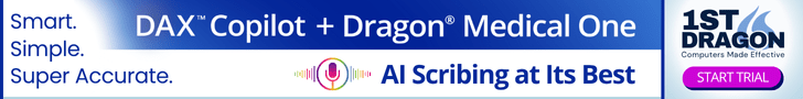 Smart. Simple. Super Accurate. DAX Copilot + Dragon Medical One. AI Scribing at its best. 1st Dragon/CME. Start Trial.