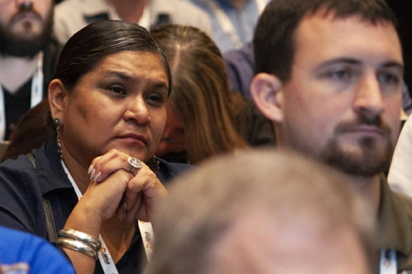 Woman focused listening at TribalNet Conference