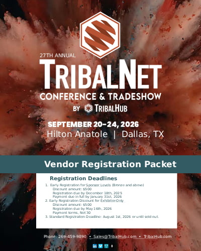 Preview of the 2026 TribalNet Vendor information packet